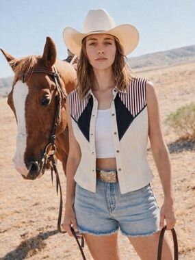 ROUGHRIDER VINTAGE DENIM SHIRT VEST!